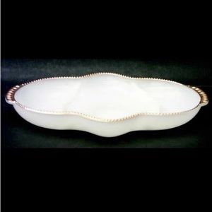 Vintage Fire King 11" Oblong 3 Part Relish Dish by ANCHOR HOCKING
